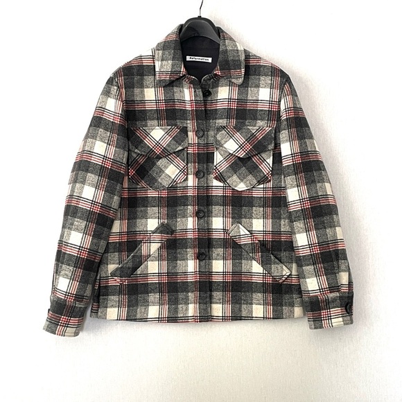 Reformation Woodside Plaid Shacket Jacket - Picture 4 of 15